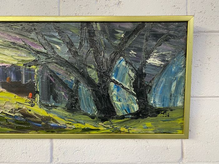 expressionistic oil on canvas signed Clarke