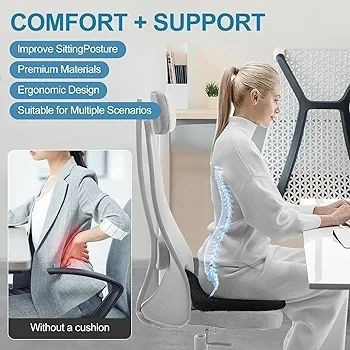 Donut Pillow Donut Cushion Chair Seat Cushion - The Memory Foam Firm Coccyx Pad You Need for Comfort During Long Sitting at Office Chairs, Gaming & Car Seats!(A-Black, Standard)