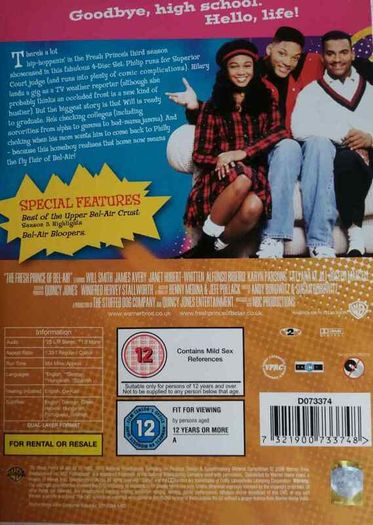 The Fresh Prince Of Be-Air [1992-1993] Season 3 (Will Smith) [DVD TV Boxset]