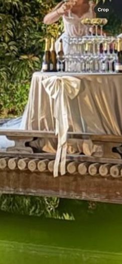 Bow for wedding, cream white, perfect for cake table, has ribbon at back to tie/hang up