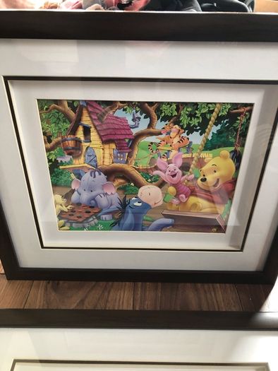 Winnie the Pooh framed pictures x 2