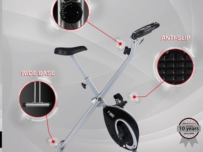 F-Bike, bicycle trainer, home trainer, foldable fitness bike, integrated training computer, hand pulse sensors, foldable, 8 resistance levels (FREE POSTAGE)