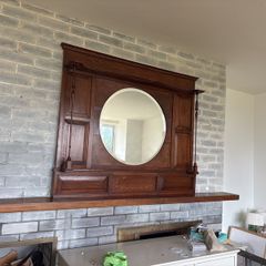 Vintage mahogany mirror mantle