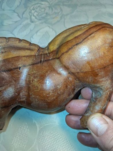 Hardwood Handcarved Pig