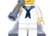 Original  LEGO CMF col04-10 Sailor, Series 4 minifigures (Complete Set with Stand and Accessories)