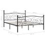 Bed Frame with Slatted Base Black Metal 180x200 cm Image 3