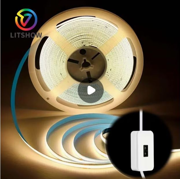 10M LITSHOW Motion Sensor LED Strip Light, USB Powered Auto On/Off Switch, Adjustable Brightness White And Warm Light,