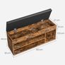Shoe bench with seat upholstered vintage brown 150kg max Image 5