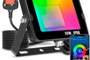 LED Floodlight Outdoor or Indoor 35W Smart RGB Colour Changing Flood Lights Bluetooth APP Control IP66 Waterproof dimmable Atmosphere Light for Decorative Stage Landscape Garden, UK 3 pin Plug(1 Pack)