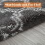 Super Soft Fluffy Area Rug 6'x9' Bedroom Living Room Shaggy Anti-Skid Comfortable Large Rugs Indoor Modern Home Decor Floor Carpet - Dark Grey&White 180x270 Image 3