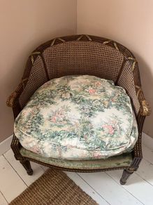 Antique Cane Back Tub Armchair / Occasional Chair