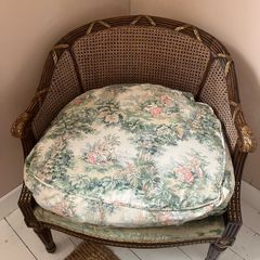 Antique Cane Back Tub Armchair / Occasional Chair