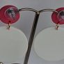 Pink & White Blossom Motif Round Earrings Image 6