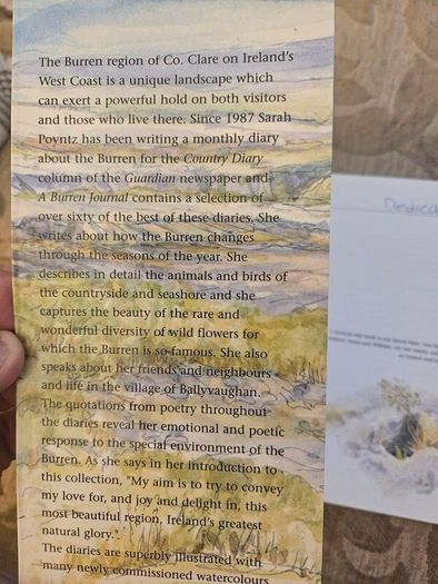 A Burren Journal.  By Sarah Poyntz. Illustrated By Gordon D'arcy & Anne Corff. Large Volume Paperback In Good Condition.  See Photos For Same.