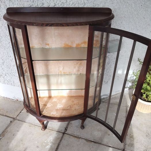 Vintage Bowfronted Display Cabinet