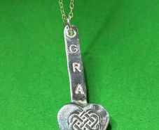 Handmade sterling silver love heart pendant. Gra love. 18 inch chain