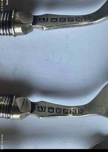 Antique 1907 Sheffield Sterling Silver & Bone-Style Dessert Forks (Set of 6)