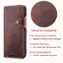 iPhone 14 Pro Max Case Genuine Leather Red Luxury Bank notes cards holder Image 4