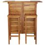 Bar Table and Chair Set 3 Pieces Solid Acacia Wood Image 4