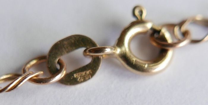Vintage Solid 9ct Yellow Gold 375 Fancy Link Bracelet. Length 8" - 1,2g
