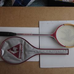Vintage Le Coq Sportif Wooden Squash Racket with Case