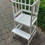 White Wooden Montessori Toddler Learning Tower  Kitchen Helper Stool Great Condition Image 4