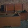 2 Antique Oak Trunks Seats Image 8