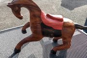 Large single block carved vintage horse