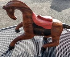Large single block carved vintage horse