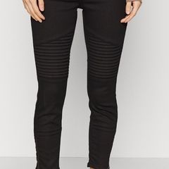 Biker jeans skinny fit black size L uk10-12