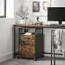 Roll container, filing cabinet, office cabinet with drawers, universal castors, open compartment, steel frame, industrial design, vintage brown + black Image 5