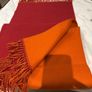 Boru - Jimmy Hourihan Two Sided Raspberry and Orange Wool Scarf Image 2