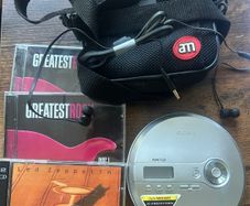 Sony CD player with Led Zeppelin and Rock Cds