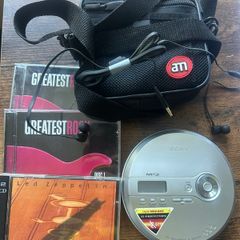 Sony CD player with Led Zeppelin and Rock Cds