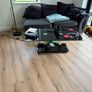 corner sofa and glass coffee table few years still left in it Image 3
