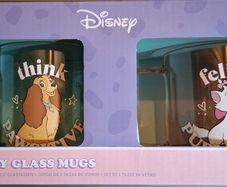 Paladone Disney Marie & Lady glass mugs