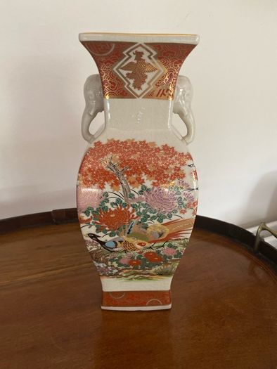 Japanese Satsuma Square Section Vase 30cm High