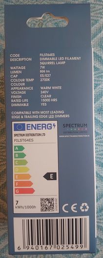 Evolamp Es/e27 Dimmable Brand New (X3)