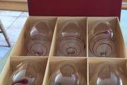 Duiske Kilkenny Red Fusion 6 stunning Red wine glasses New and boxed