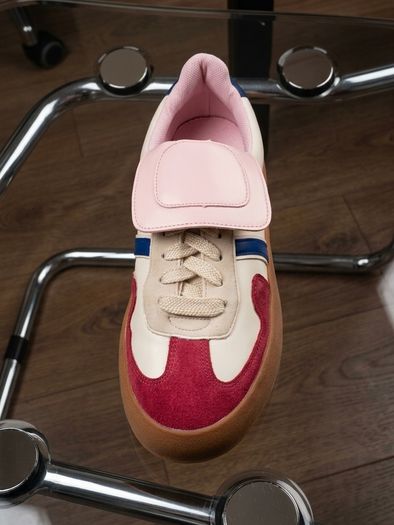 Streetstyle Platform Sneakers Pink & Cream Leather 38EU