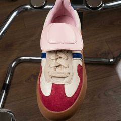 Streetstyle Platform Sneakers Pink & Cream Leather 38EU