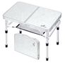 Adjustable Height Small Folding Table Portable Camp Tables (23.6" L x 15.7" W (2 Height)) with Mesh Layer for Outdoor Camp Garden Picnic BBQ Dining Cooking Image 2