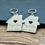 2x Personalised Our First Home Keychains / Engraved New Home Matching Keyrings, Housewarming Gift For The Home, New Homeowner Present 2025 Image 2