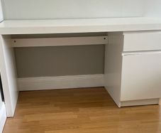 White desk with storage
