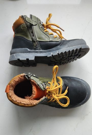 Next Kids Utility Khaki/Black Hiking Boots Size 12