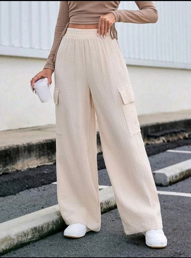 Cotton Apricot Joggers  Size S, Flip Pocket, Side Stripe