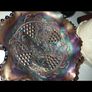 Antirque Amethyst Carnival Glass Grape and Cable Footed Bowl Circa 1908 to 1920 Image 8