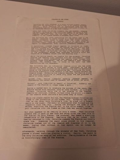 1989 Phantom Of The Opera Press Kit Starring Robert Englund