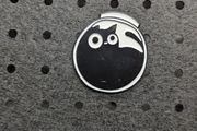 Cat in a bowl enamel pin