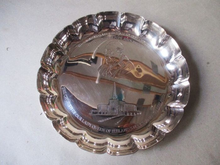 1979 Knock Papal Visit Souvenir Silver Plated Dish